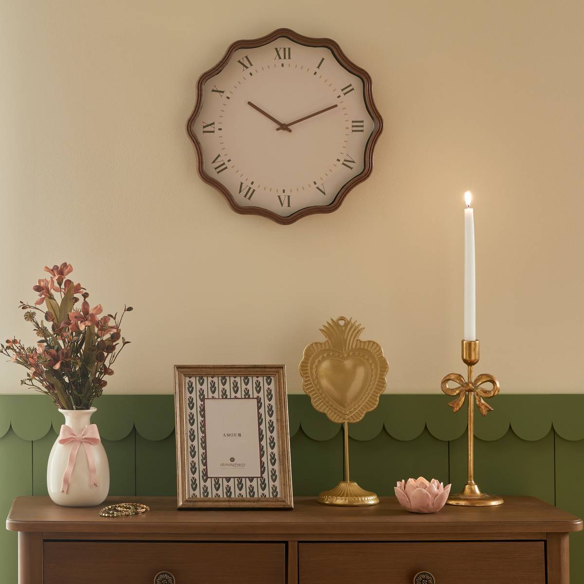 Atmosphera - Horloge Mona D.38cm marron - Atmosphera Créateur d'intérieur