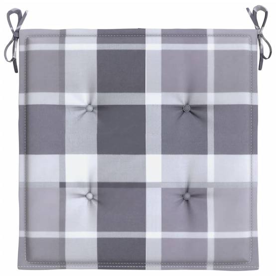 Lot de 6 Coussins de chaise de jardin carreaux gris 50x50x3 cm P141 - Image 5