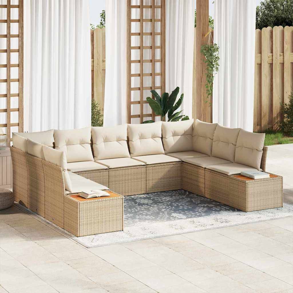 ComfortXL - Ensemble canapé extérieur 9 pièces polyrotin modulable pour jardin Beige – ComfortXL Outdoor Living - Image 1
