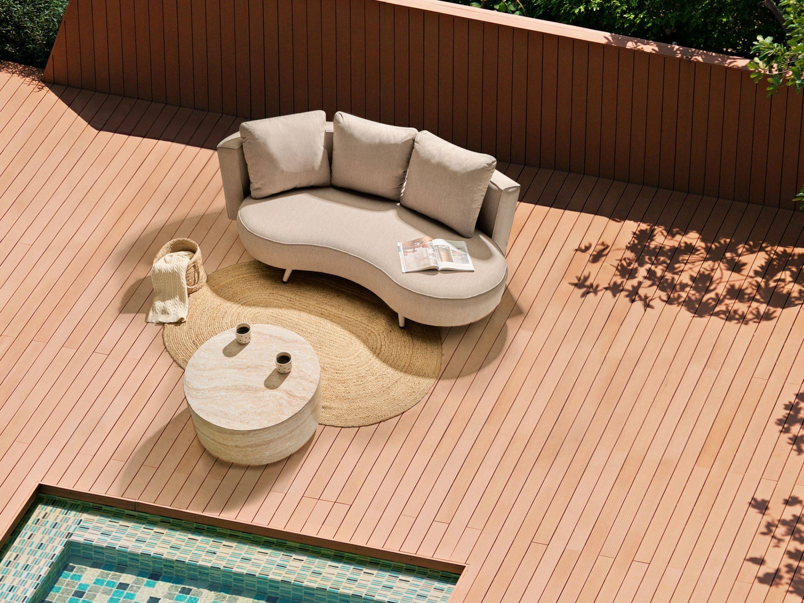Beliani - Canapé de jardin, 3 Personnes Oléfine Beige PARORI - Beliani - Image 1