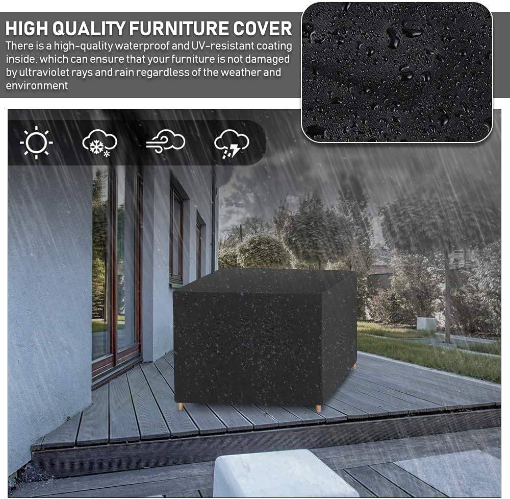 IntiMeg - Housse pour salon de jardin, table de jardin housse ensembles de meubles, housse de protection imperméable Oxford (180 x 120x 74cm) IntiMeg - Image 3