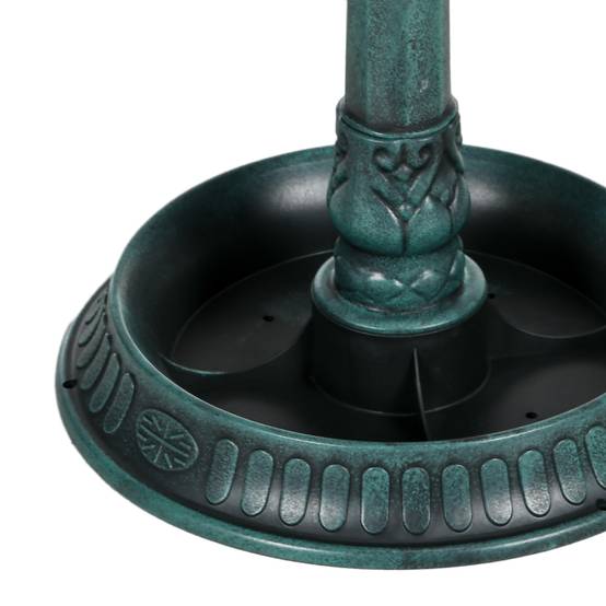 Abreuvoir oiseaux sur pied plastique jardin extérieur résistant gel 81cm vert foncé - ComfortXL Outdoor Living - Image 8