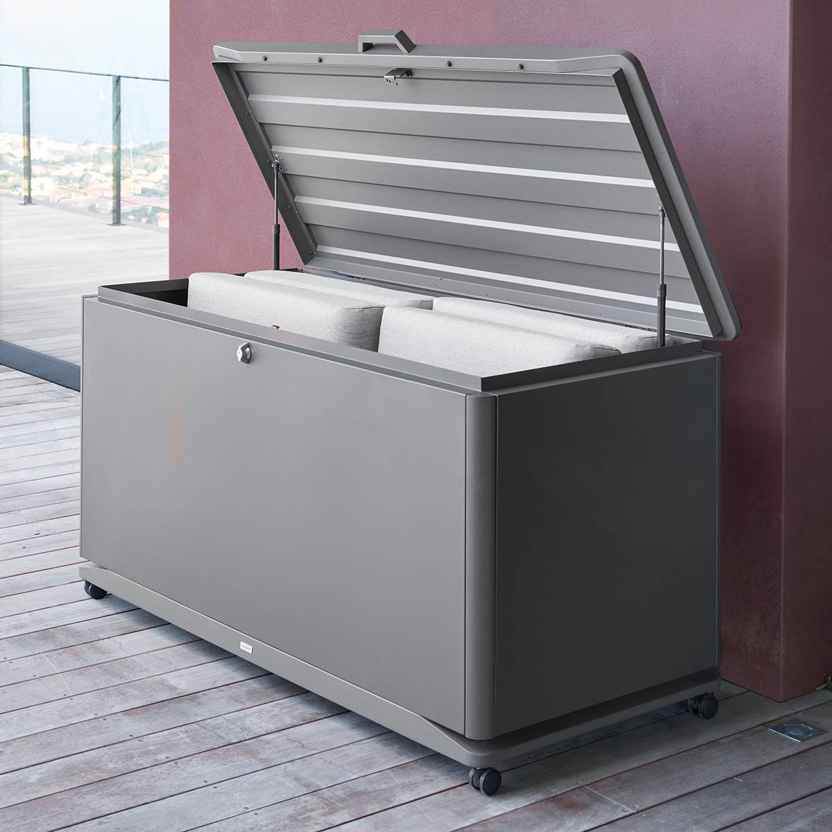 Hesperide - Coffre de rangement 920L Alumia gris graphite en aluminium - Hespéride