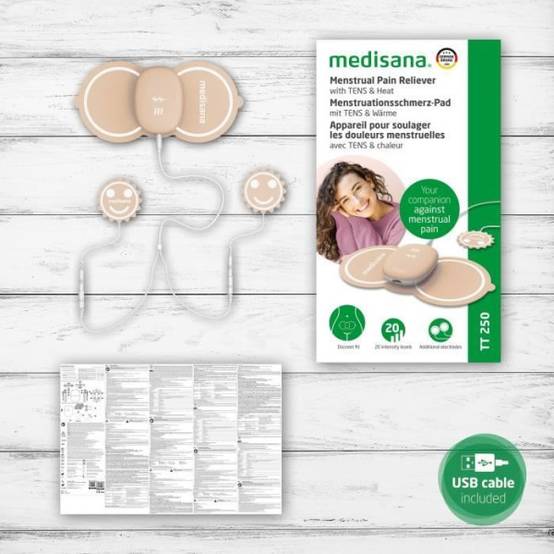 Appareil soulageant les douleurs menstruelles - MEDISANA - TT 250 TENS - 4 electrodes - Ventre et dos - Beige - Image 4