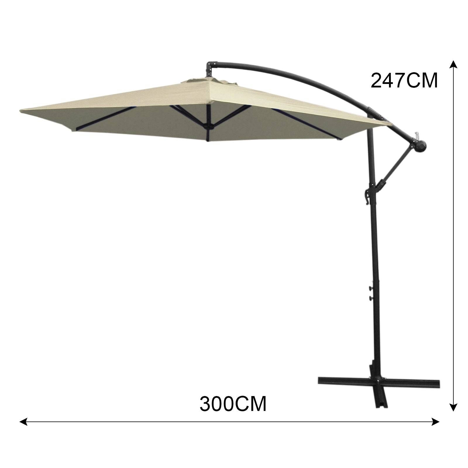 Monstershop - Parasol Cantilever Crème 3m x 3m x 2.5m - Image 5