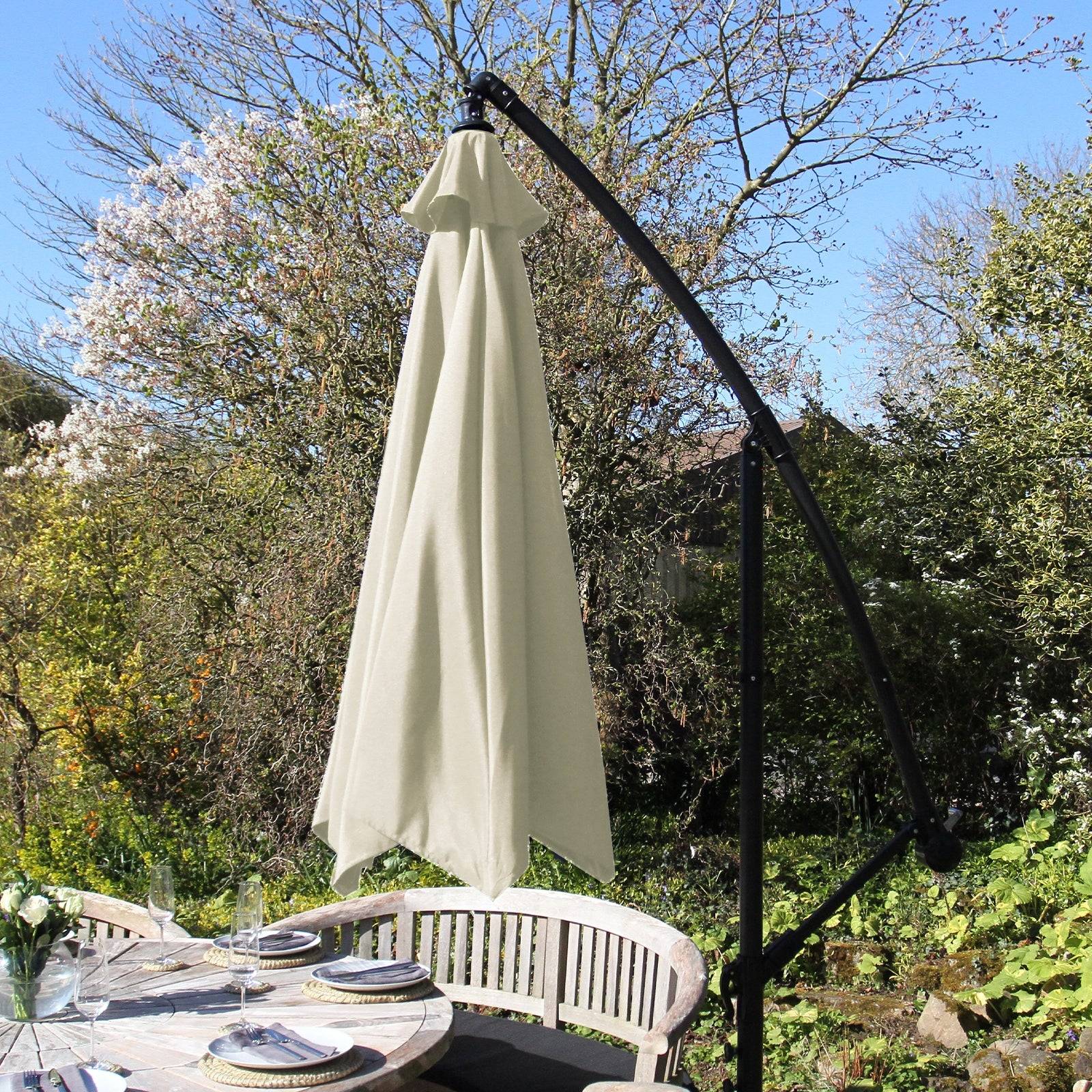 Monstershop - Parasol Cantilever Crème 3m x 3m x 2.5m - Image 4