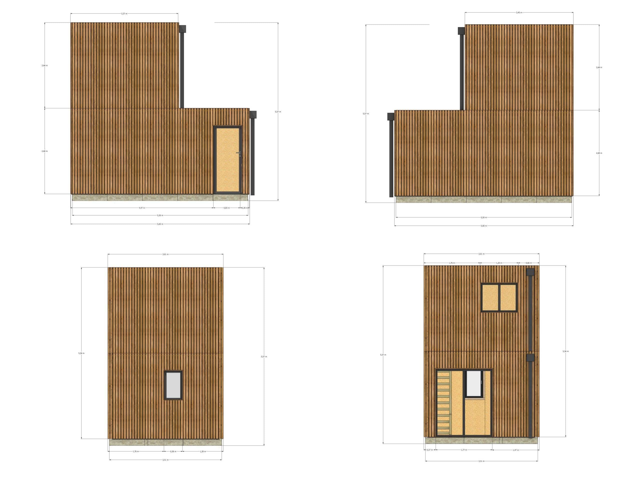 Studio de jardin 4 saisons en bois 5,5 x 3,5 x 2,7 m / isolation RE2020 avec mezzanine et terrasse / menuiseries alu k-line - Image 4