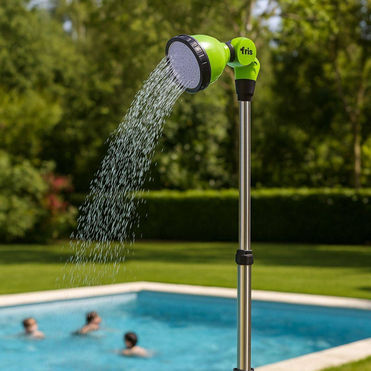 Douche Extérieure avec trépied 1,90m - Douche de Camping Portable Pommeau pivotant, Raccord Tuyau Arrosage Ø16 mm IRIS GARDEN - Image 3