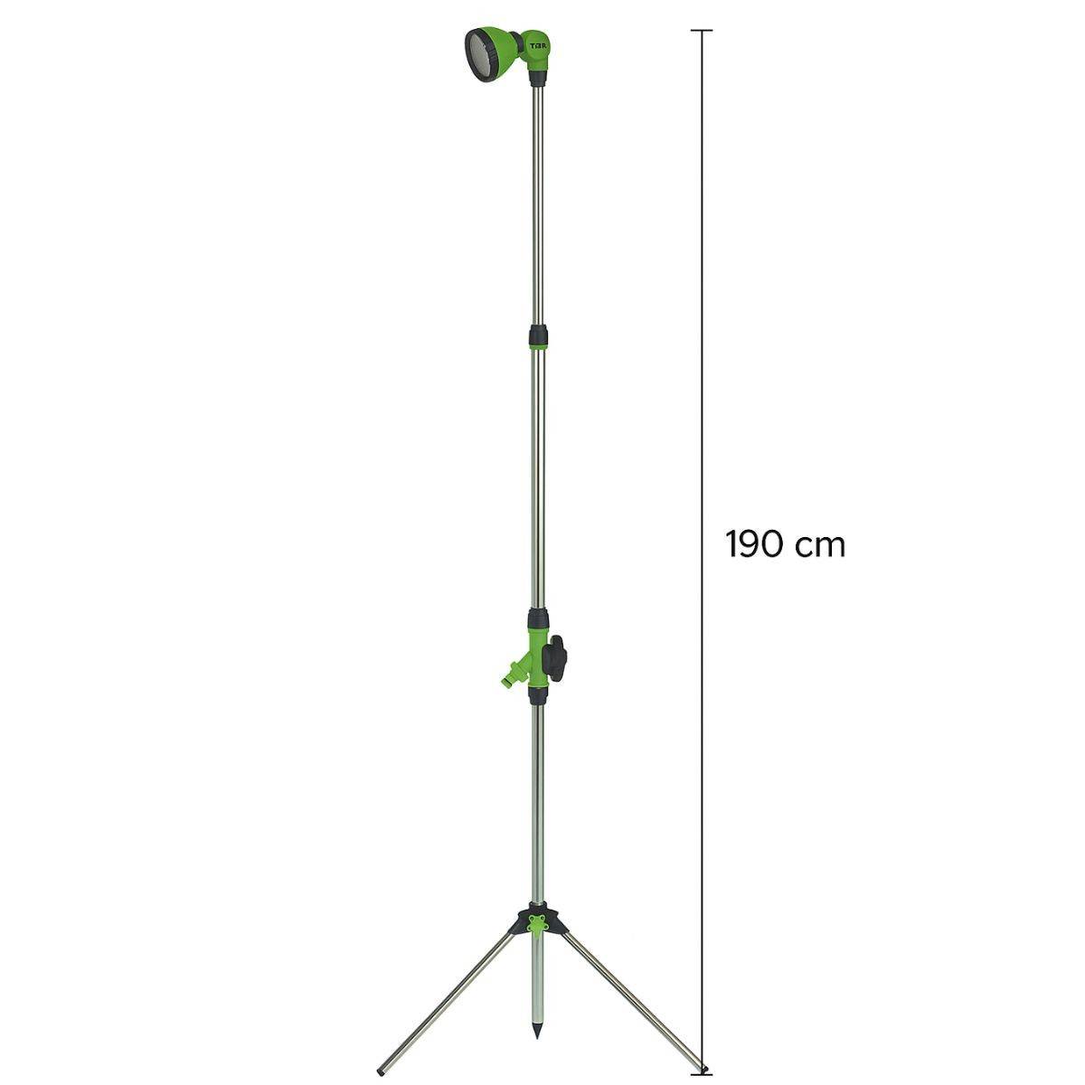 Douche Extérieure avec trépied 1,90m - Douche de Camping Portable Pommeau pivotant, Raccord Tuyau Arrosage Ø16 mm IRIS GARDEN - Image 5