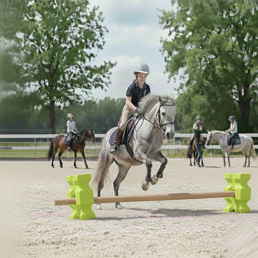 Petit Cavaletti Bloc Jaune - Obstacle D'Équitation Modulable Pour Dressage Et Sauts