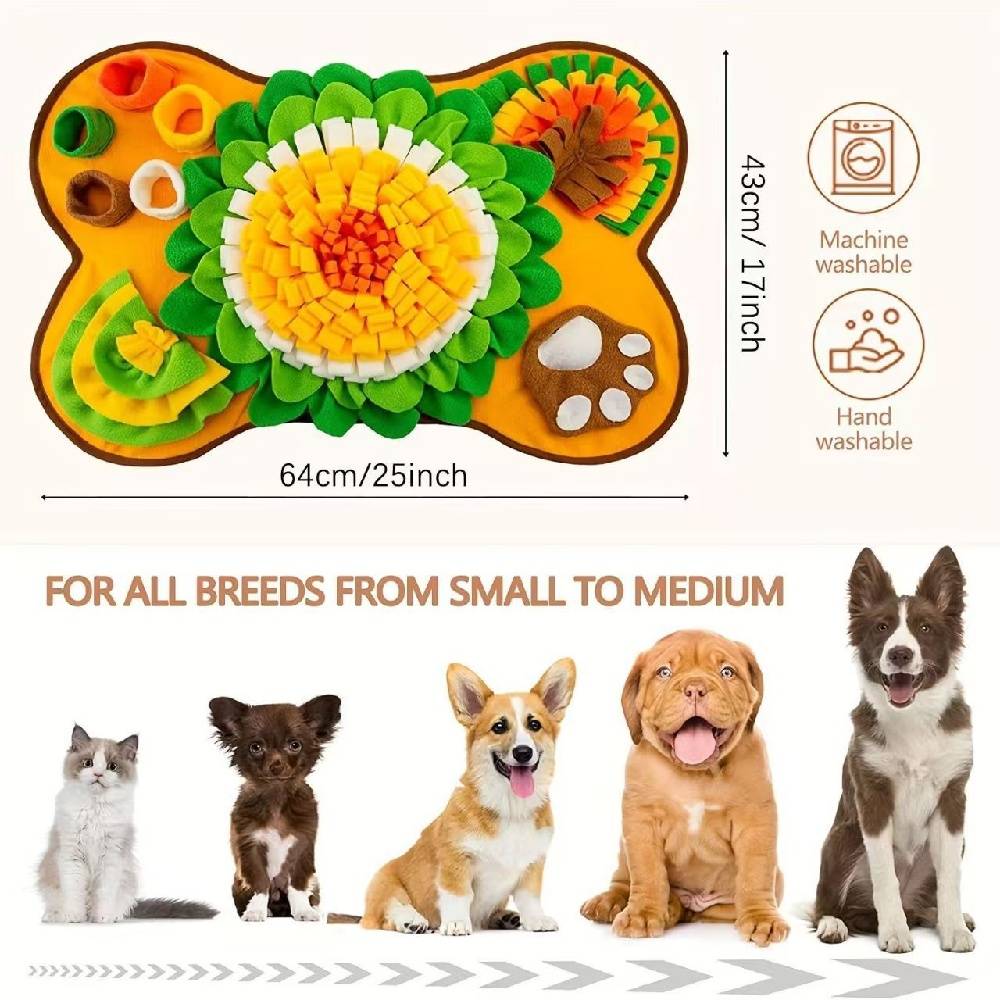 DtopbuyAge - Tapis à renifler pour chien en peluche lavable - Jouet interactif éducatif - Facile à nettoyer - Toyvian DtopbuyAge - Image 2