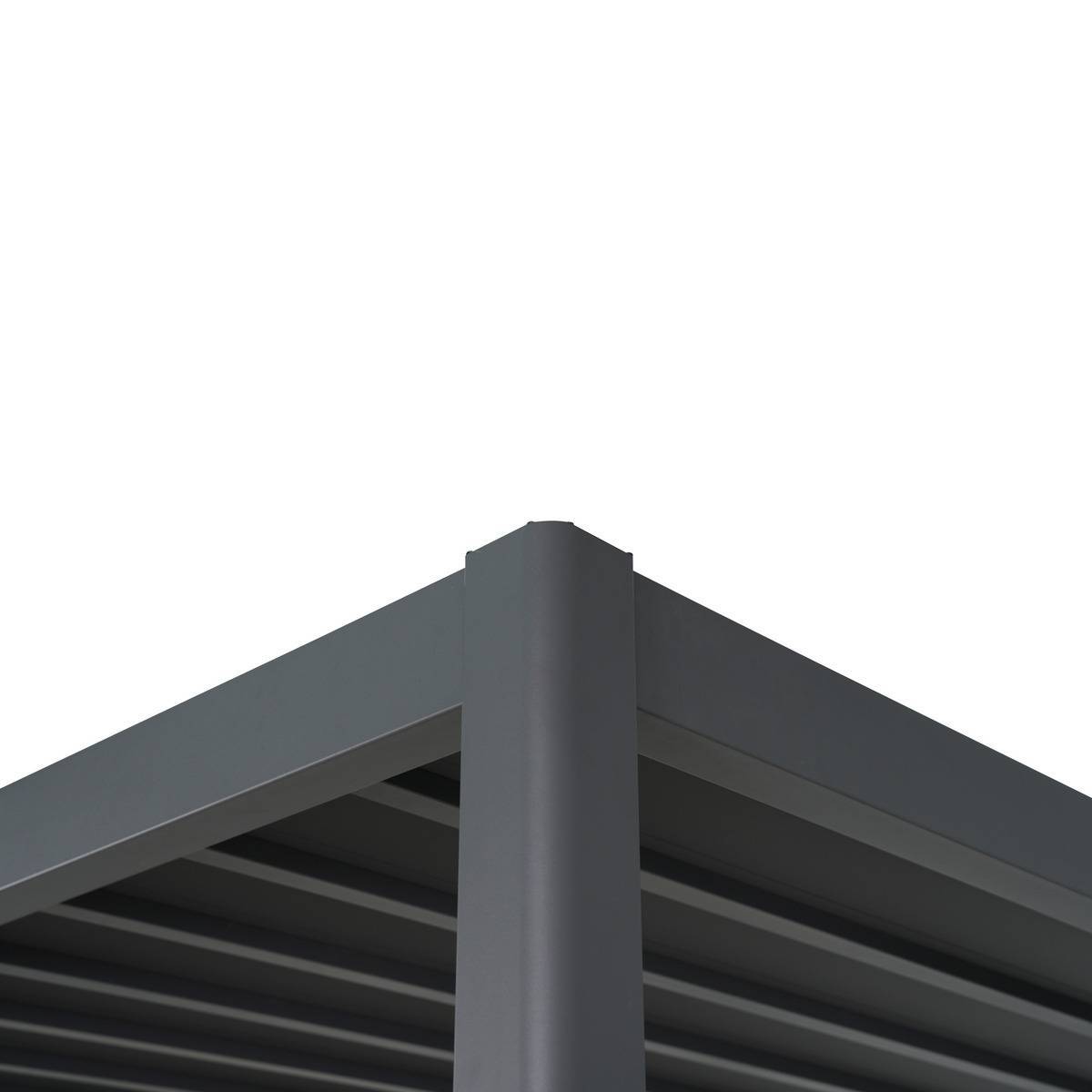 Hesperide - Pergola bioclimatique autoportante Evora 4x3m gris graphite Hespéride - Image 3