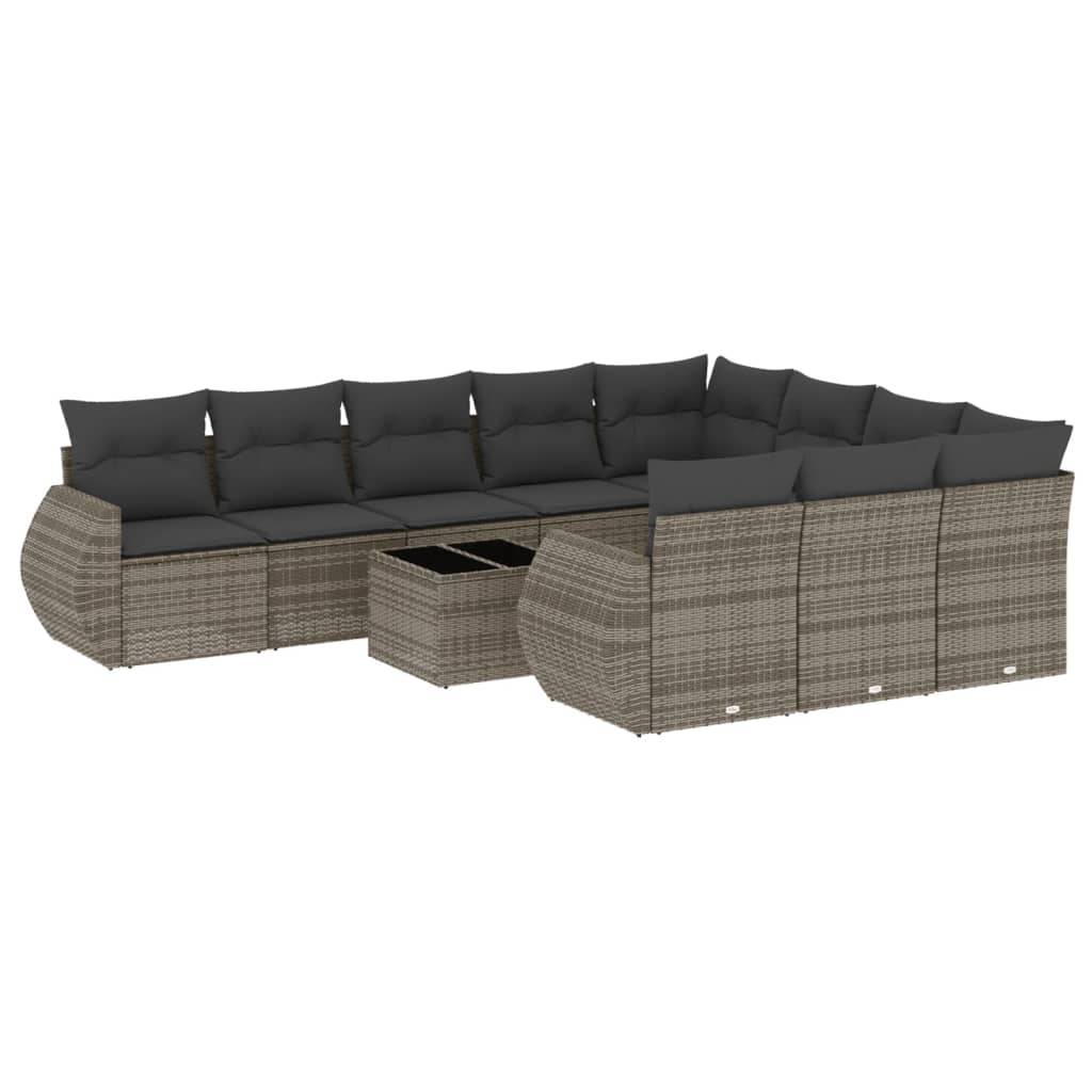 ComfortXL - Salon de Jardin Gris 10 Places avec Rangement en Résine Tressée Modulable et Table Basse pour Balcon Coussins Gris – ComfortXL Outdoor Living - Image 2