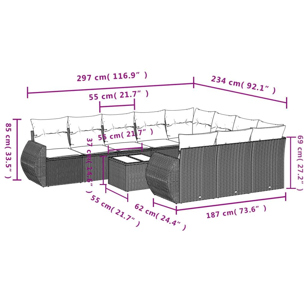 ComfortXL - Salon de Jardin Gris 10 Places avec Rangement en Résine Tressée Modulable et Table Basse pour Balcon Coussins Gris – ComfortXL Outdoor Living - Image 3