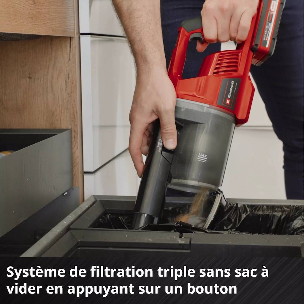 Einhell - Aspirateur-balai sans fil – TE-SV 18 Li – Batterie 4,0 Ah incluse – 2-en-1 – Plateforme Power X-Change - Image 8