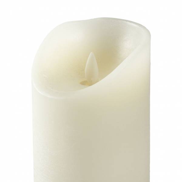 Lotti - Bougie LED en cire Ivoire Flamme en mouvement vacillante à piles H28cm large 9cm Timer Blanc chaud Lotti - Image 4
