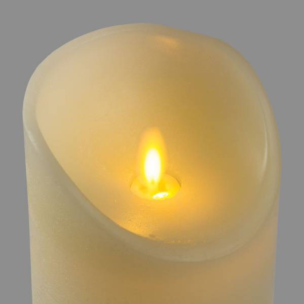 Lotti - Bougie LED en cire Ivoire Flamme en mouvement vacillante à piles H28cm large 9cm Timer Blanc chaud Lotti - Image 5