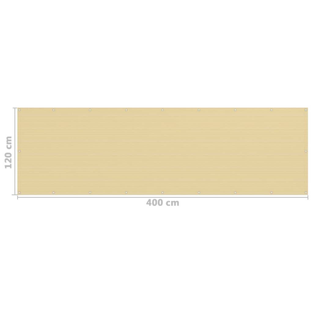 Écran de balcon PEHD beige 400 x 120 cm - PANGIVO - Image 5
