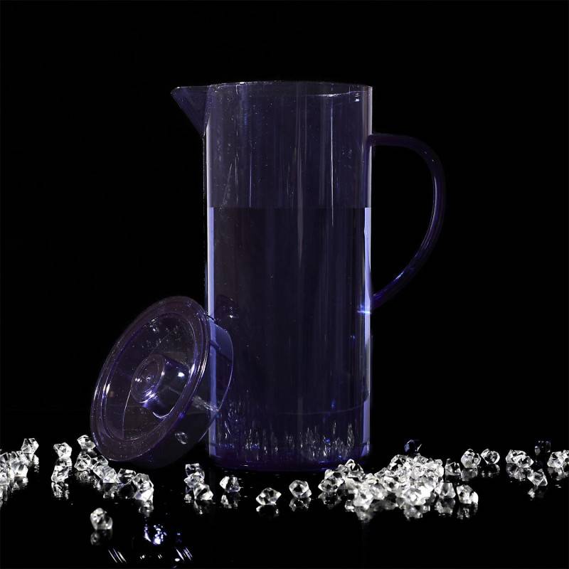 Lot de 4 Carafes Plastique 1,1 L avec Couvercle - Violet Rouge Bleu Jaune - Image 5