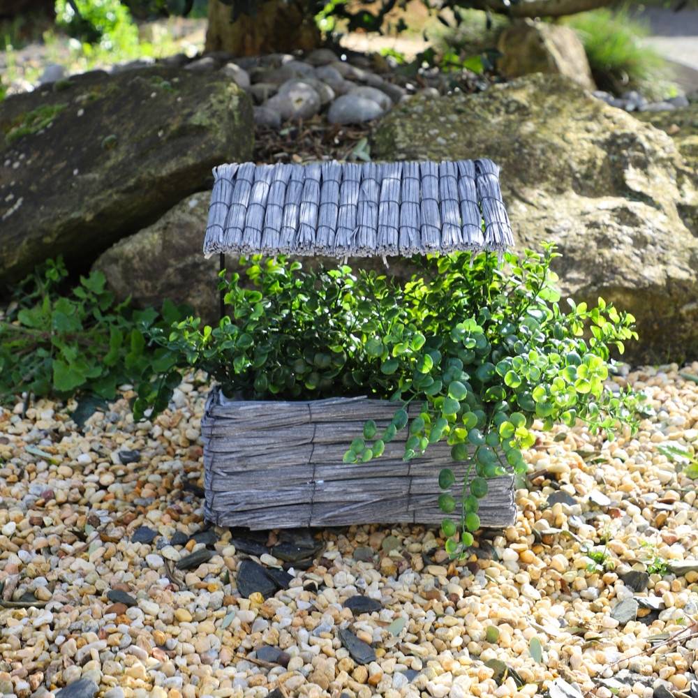 Chemin De Campagne - Maisonette coupe rectangle en osier gris 28 x 15 x 30 cm Chemin de campagne - Image 2