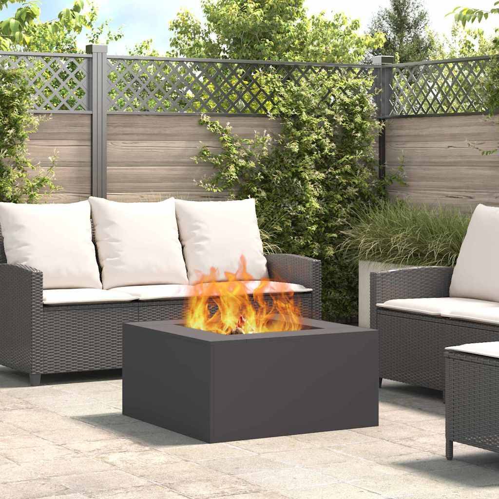 Très Grand Brasero Carré XXL 80cm Acier Foyer de Jardin Design Moderne Noir – ComfortXL Outdoor Living - Image 1