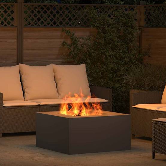 Très Grand Brasero Carré XXL 80cm Acier Foyer de Jardin Design Moderne Noir – ComfortXL Outdoor Living - Image 4