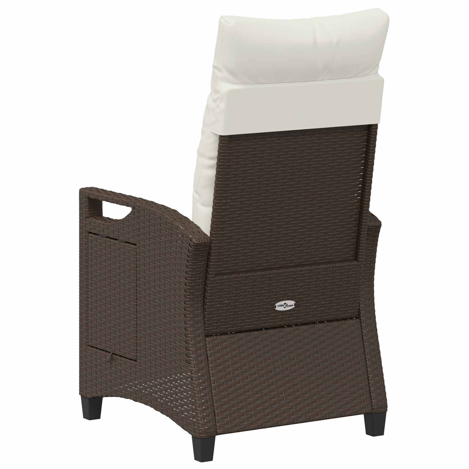 PANGIVO - Chaise de jardin inclinable polyrotin marron et crème 56 x 60 x 112 cm - PANGIVO - Image 7