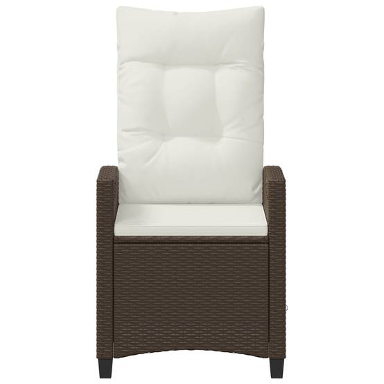 PANGIVO - Chaise de jardin inclinable polyrotin marron et crème 56 x 60 x 112 cm - PANGIVO - Image 5