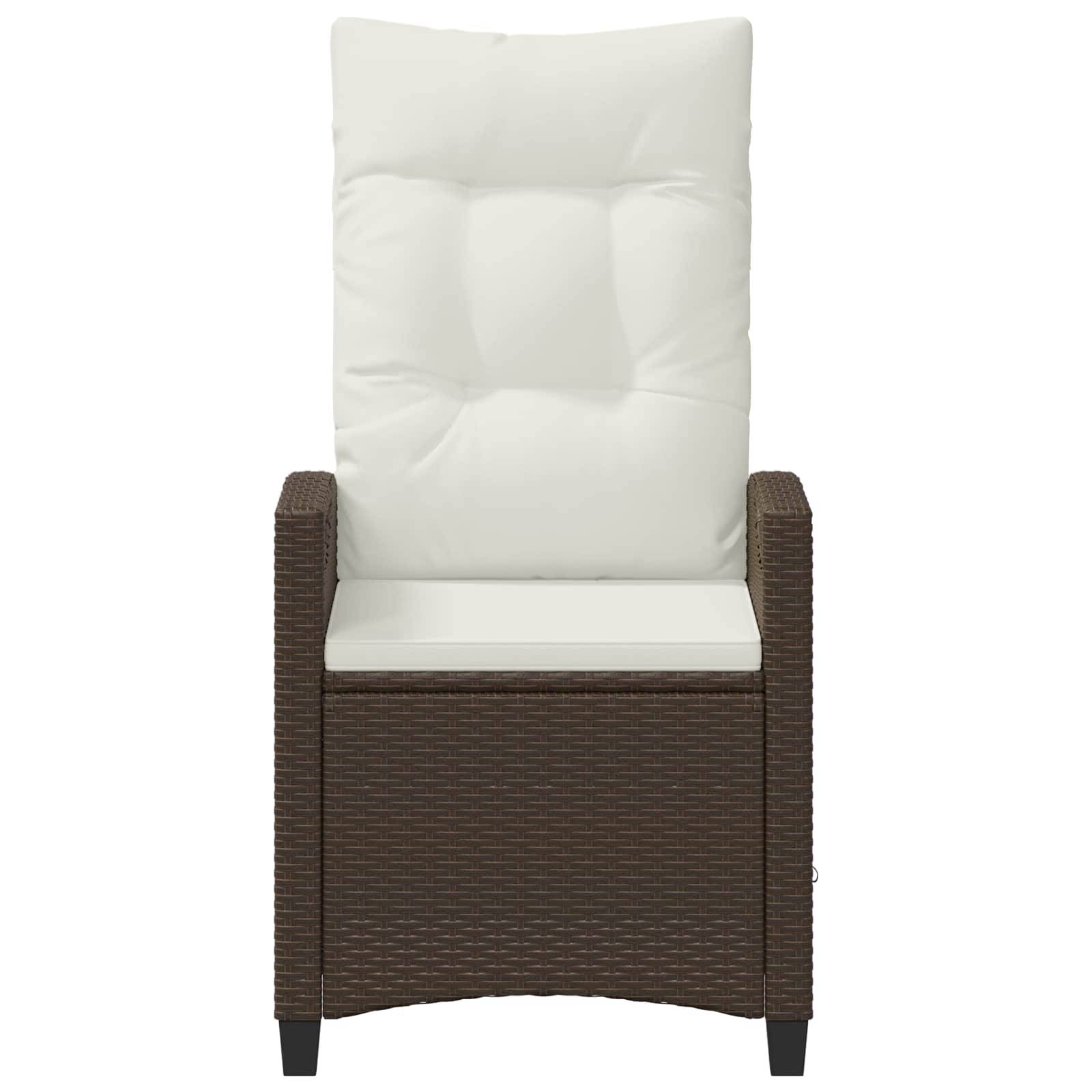 PANGIVO - Chaise de jardin inclinable polyrotin marron et crème 56 x 60 x 112 cm - PANGIVO - Image 5