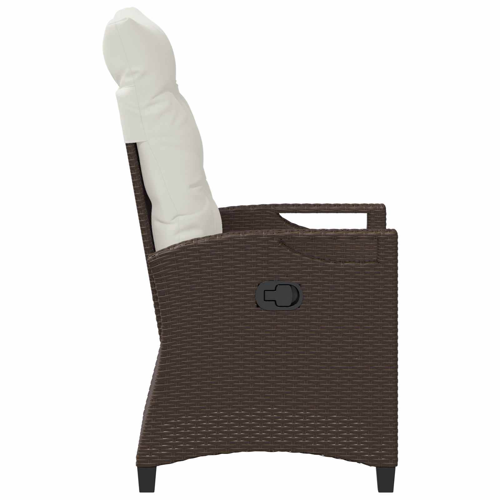 PANGIVO - Chaise de jardin inclinable polyrotin marron et crème 56 x 60 x 112 cm - PANGIVO - Image 6