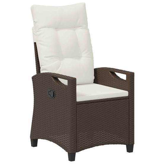 PANGIVO - Chaise de jardin inclinable polyrotin marron et crème 56 x 60 x 112 cm - PANGIVO - Image 2