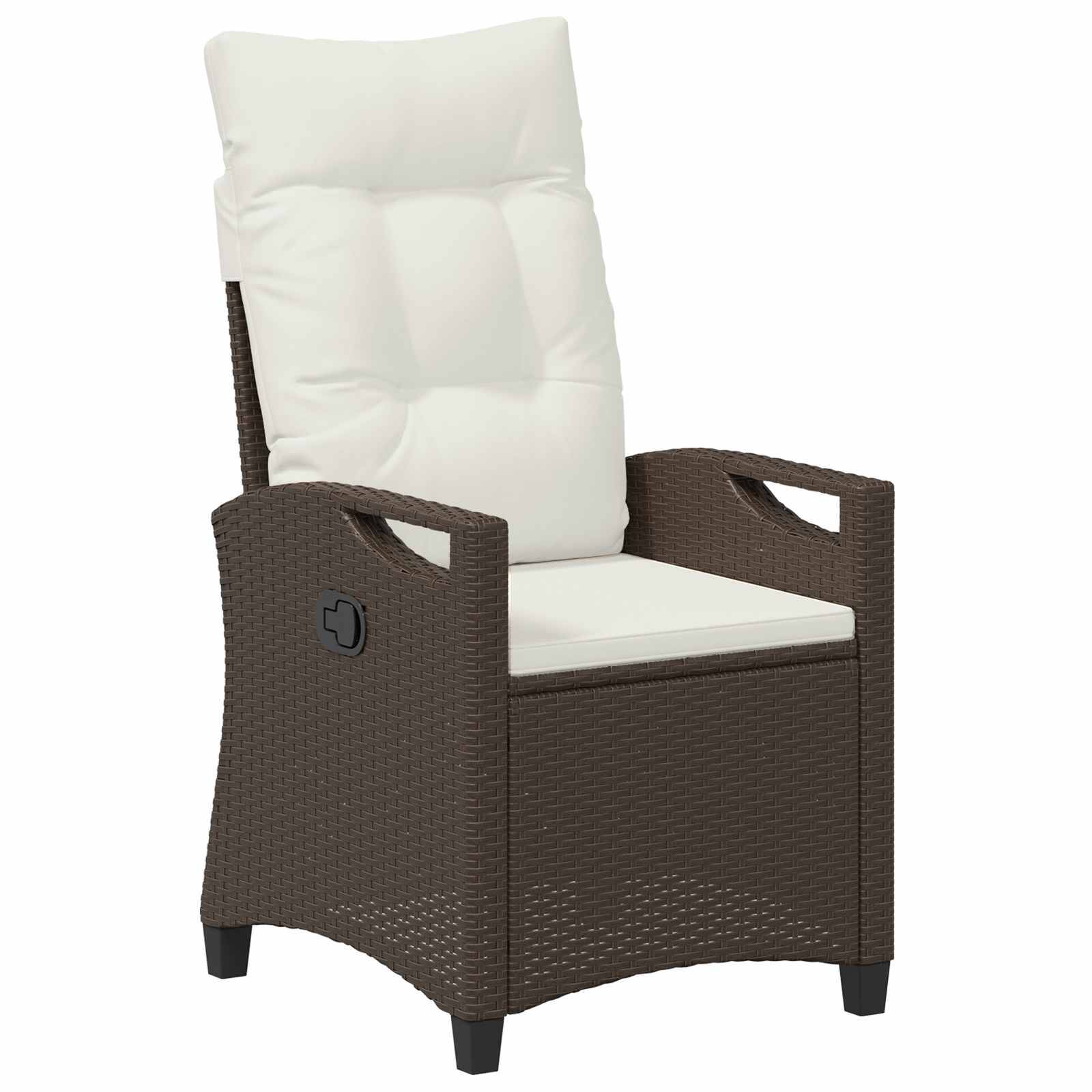 PANGIVO - Chaise de jardin inclinable polyrotin marron et crème 56 x 60 x 112 cm - PANGIVO - Image 2