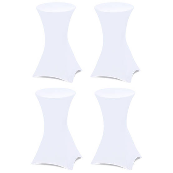 Lot de 4 tables hautes pliantes 105 cm et 4 housses blanches - Image 6