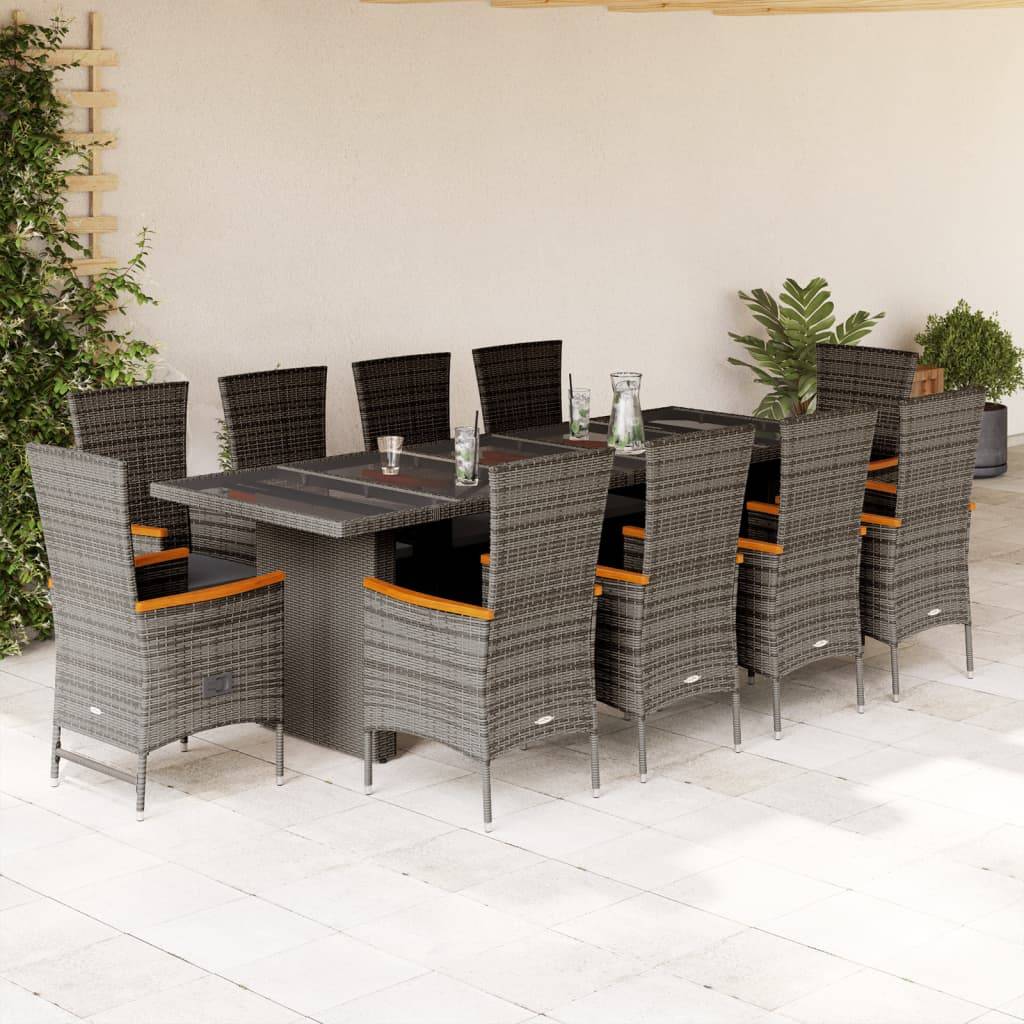 Salon de Jardin 10 Personnes Gris Grande Table 240cm et Fauteuils Inclinables – ComfortXL Outdoor Living - Image 1