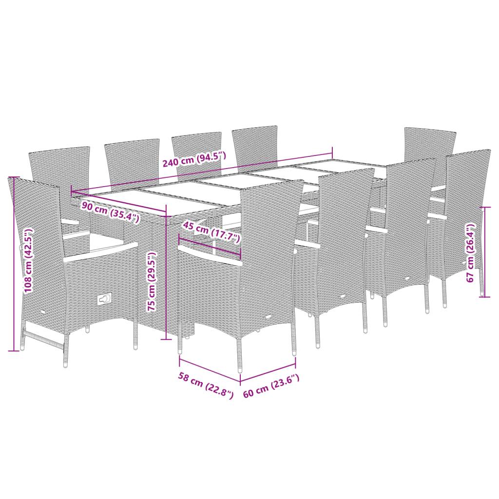Salon de Jardin 10 Personnes Gris Grande Table 240cm et Fauteuils Inclinables – ComfortXL Outdoor Living - Image 7