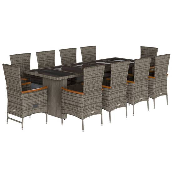 Salon de Jardin 10 Personnes Gris Grande Table 240cm et Fauteuils Inclinables – ComfortXL Outdoor Living - Image 2