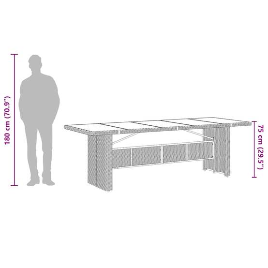 Salon de Jardin 10 Personnes Gris Grande Table 240cm et Fauteuils Inclinables – ComfortXL Outdoor Living - Image 8