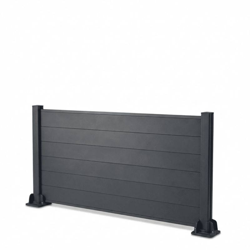 Kit clôture composite et aluminium sur platine L16.20m x H1m gris anthracite - Easy Clôture - Image 2