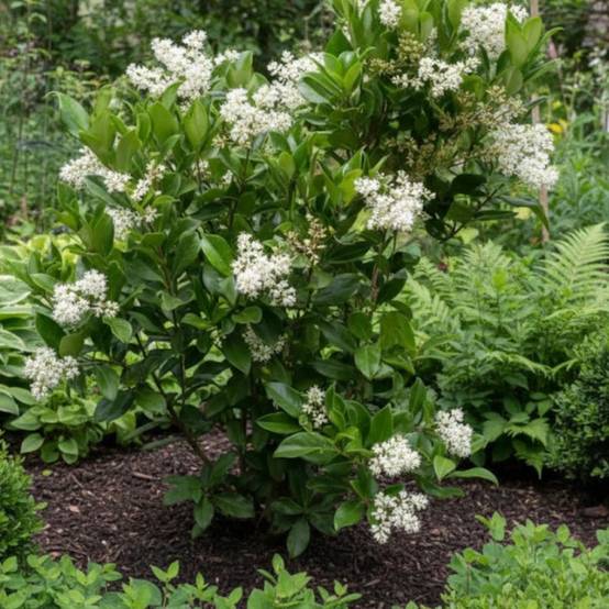 Troène du Japon, Ligustrum à fleurs Blanche - feuillage Persistant - Pot de 7,5L - 60/80 cm- hauteur à maturité De 1,50 m à 2,00 m - Image 4
