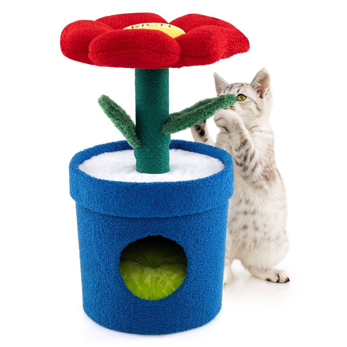 Maison Chic - Arbre à Chat Mignon pour Chats d'Intérieur Tour pour Chatons avec Perchoir Rembourré en Fleur - Image 1