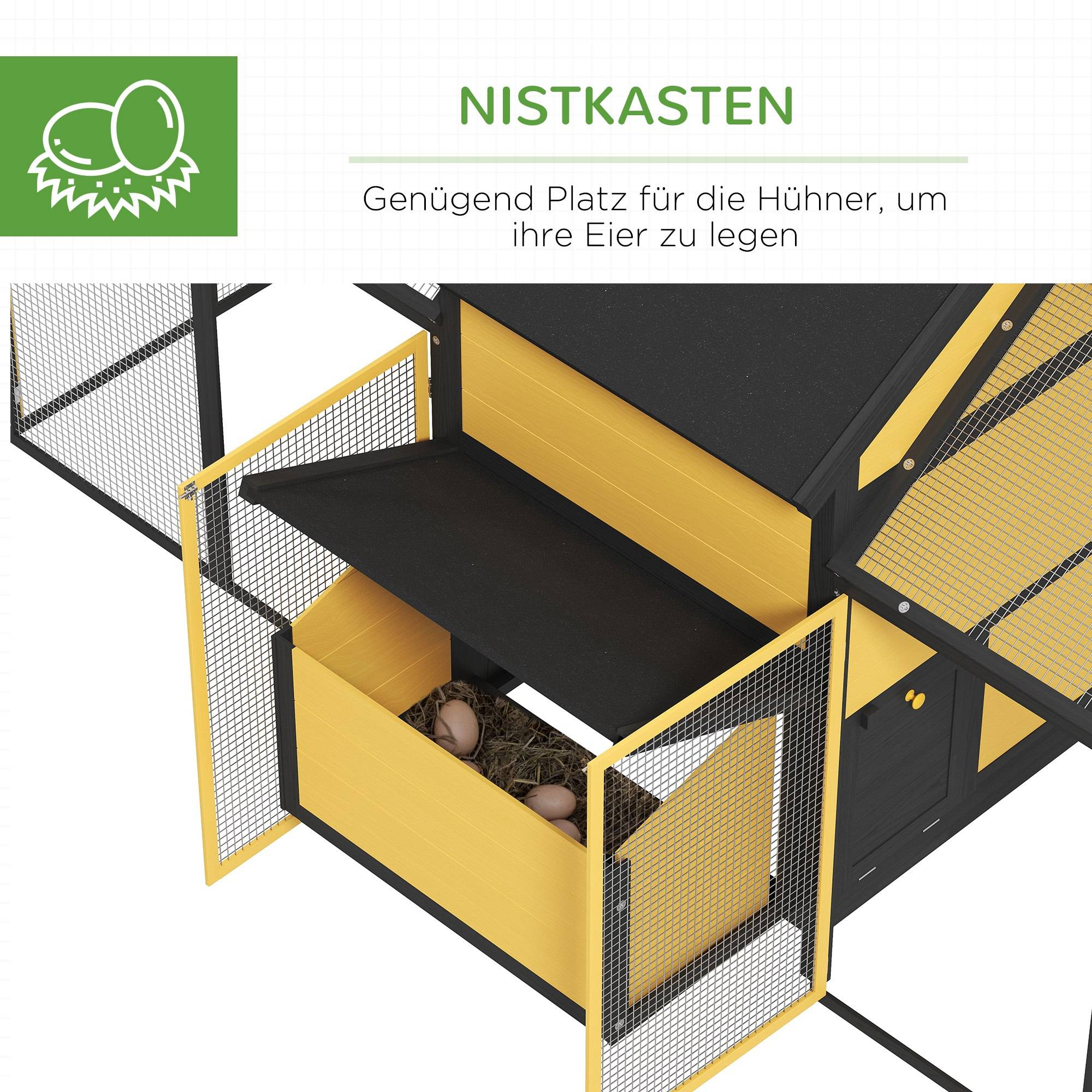 ComfortXL - Poulailler bois de sapin jaune 247 x 118 x 113,5 cm double parcours avec pondoir - ComfortXL Outdoor Living - Image 8