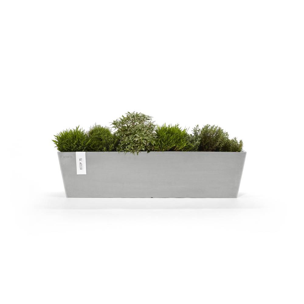 Ecopots - Pot Rectangulaire Bruges 80 Blanc Gris - 80 x 20 x H. 20 cm - 25 L ECOPOTS - Image 2