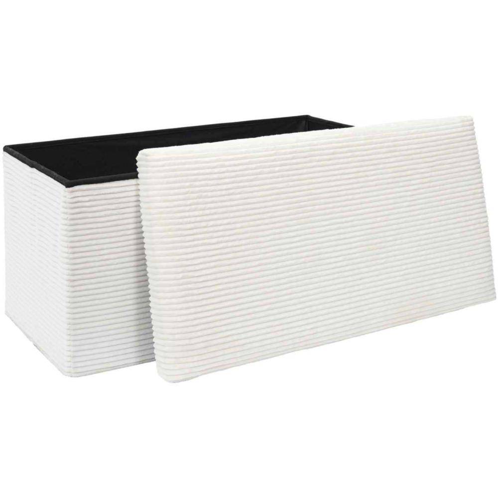 The Home Deco Factory - Coffre banc pliable en velours côtelé Scott - Image 4