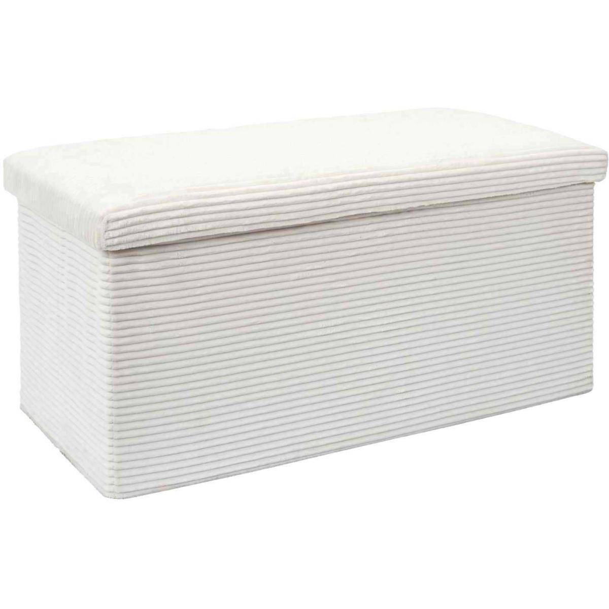 The Home Deco Factory - Coffre banc pliable en velours côtelé Scott - Image 1