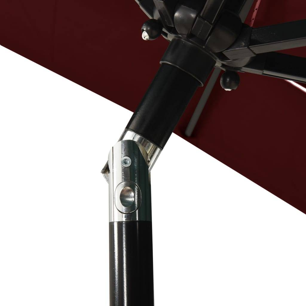 Helloshop26 - Parasol à 3 niveau x avec mât en aluminium 2 x 2 m bordeaux - Image 5
