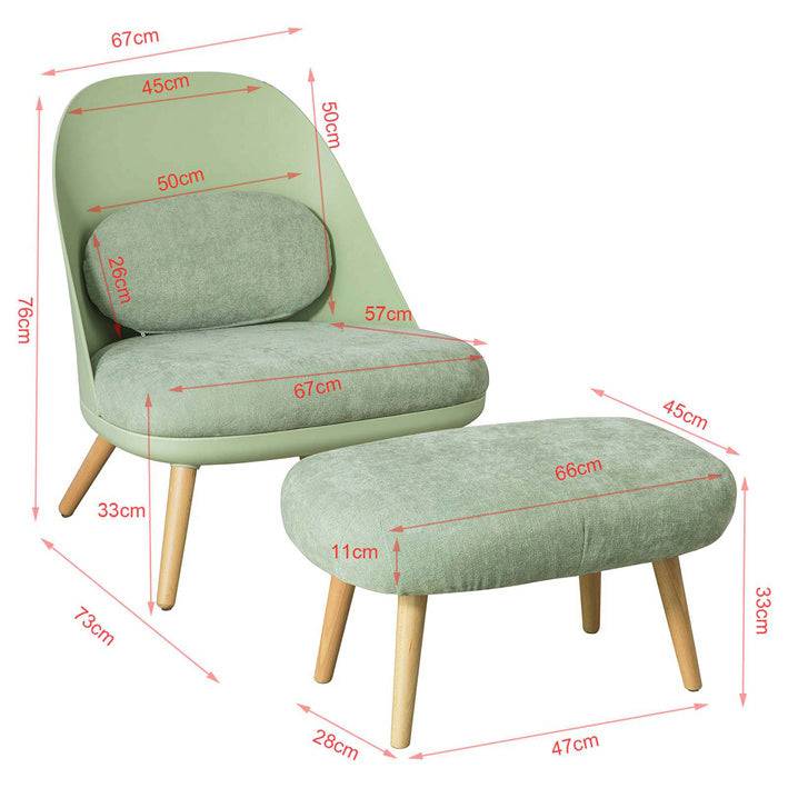 SoBuy Fauteuil Relax avec Repose-Pieds Intégré - Chaise de Détail Confortable, Qualité Supérieure - Image 3