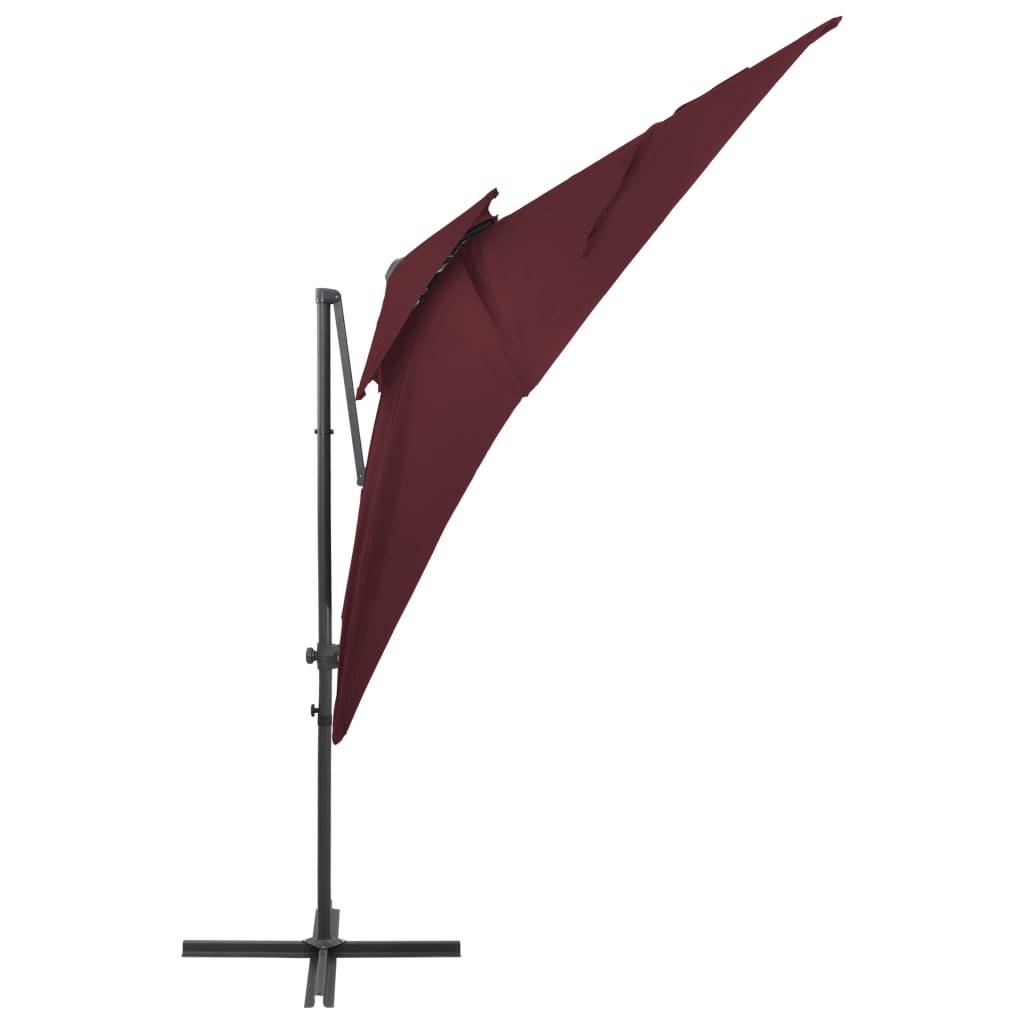 Helloshop26 - Parasol déporté à double toit 250 x 250 cm rouge bordeaux - Image 3