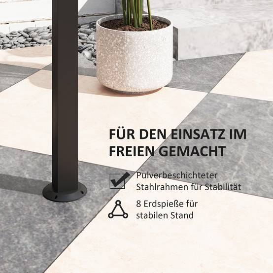 Gazebo barbecue 233x110x235 cm gris foncé acier double toit étagères anti-UV pare-vent pour fêtes - Image 6
