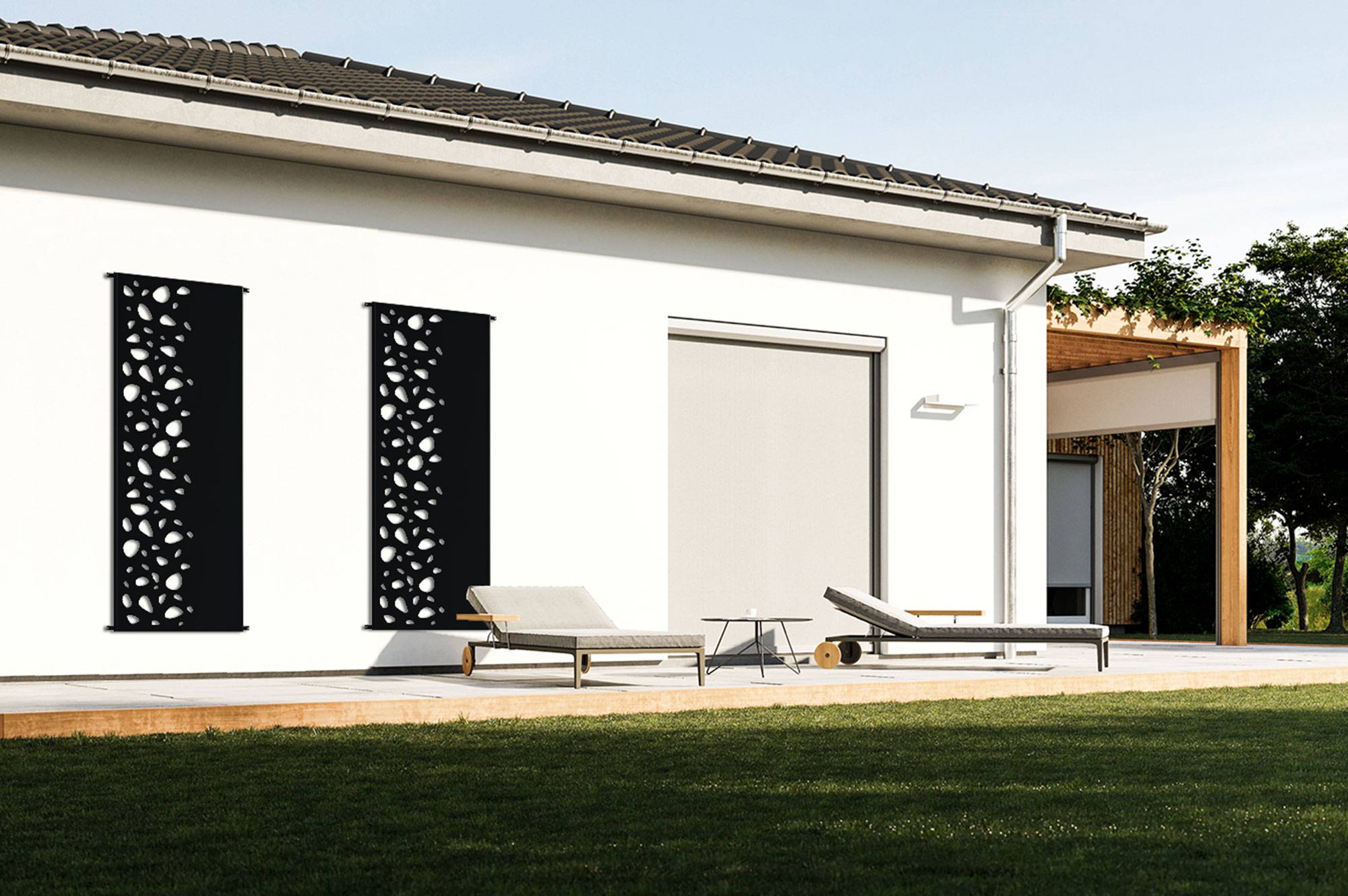 Casanoov Lot de 2 panneaux décoratifs SUNNY Noir H.160 cm motifs côté gauche - Image 7