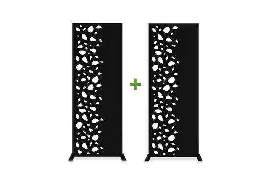Casanoov Lot de 2 panneaux décoratifs SUNNY Noir H.160 cm motifs côté gauche - Image 1